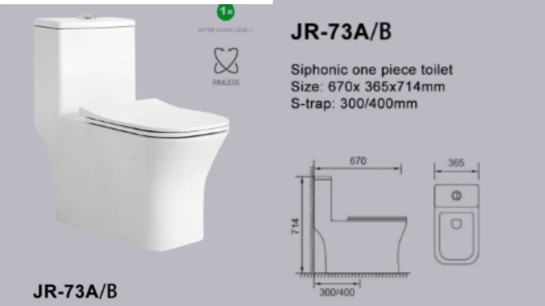 S-trap Toilet Soft Close Seat Cover One Piece Siphon Water Closet