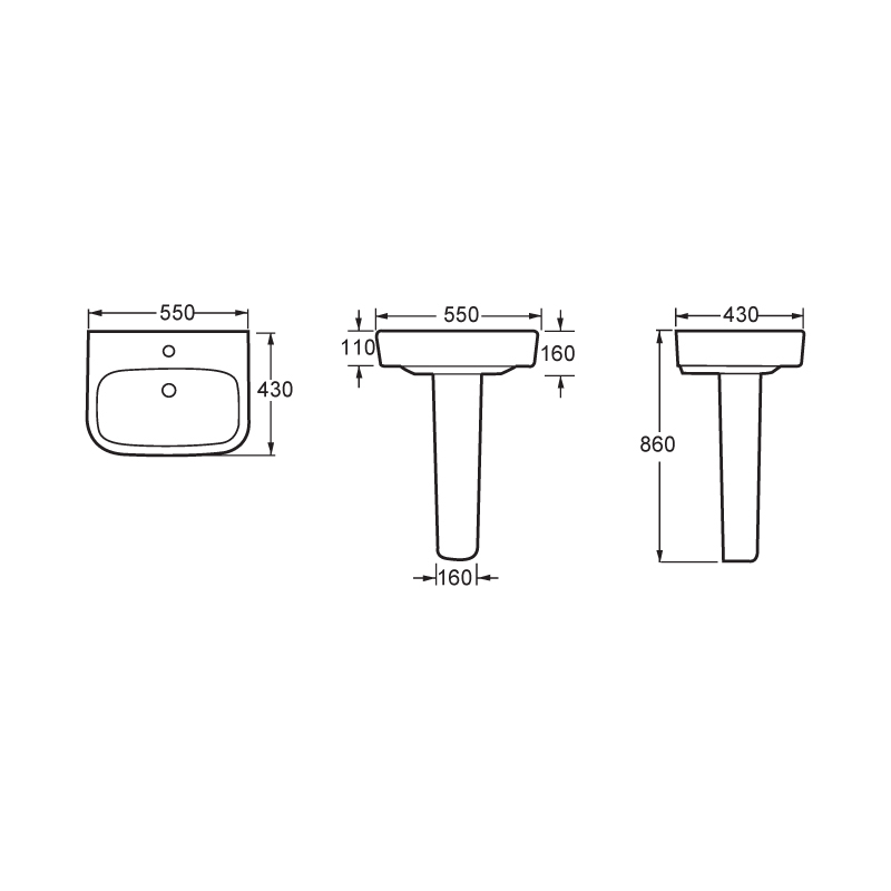 Full Pedestal Basin-FPB920