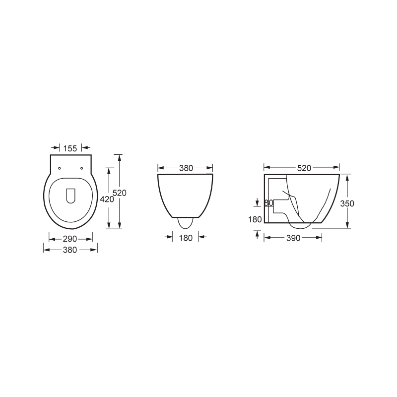 Popular bathroom design Wall Hung Toilet --WH901