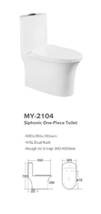 Siphonic One Piece Toilet With S-Trap Antibacterial