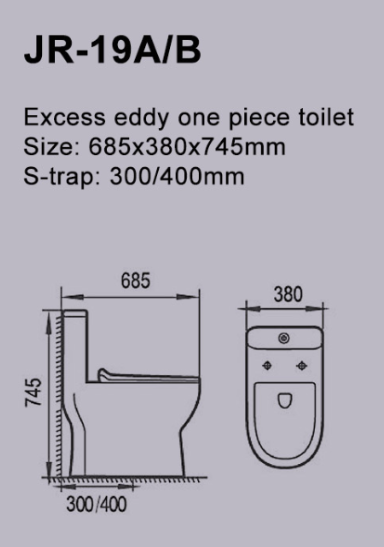 Excess Eddy One Piece Toilet With Super Swirl Flush Water Saving Design