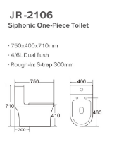 Water Saving Siphonic Smooth Glazed One Piece Water Closet