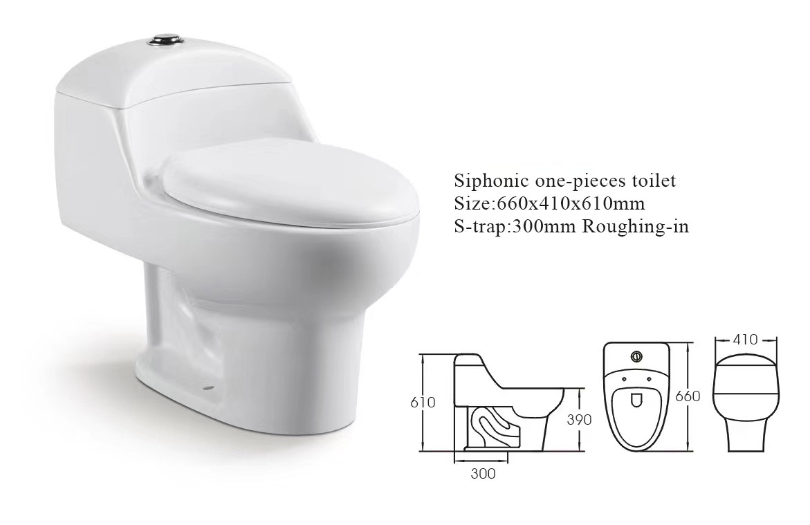 Automatic Deodorization Siphonic One Piece Toilet Bowl Without Tank