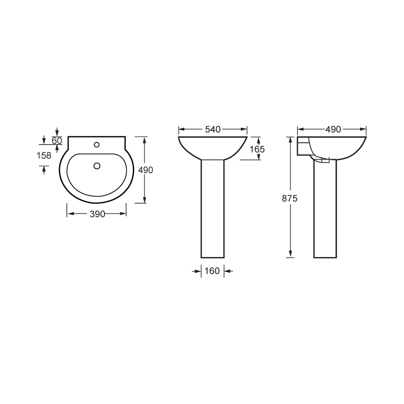 Full Pedestal Basin-FPB901