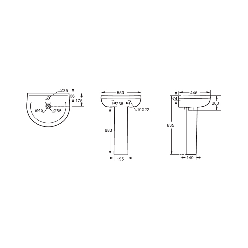 Full Pedestal Basin-FPB601