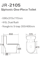 Siphonic One Piece Ceramic Water Closet Hot Selling