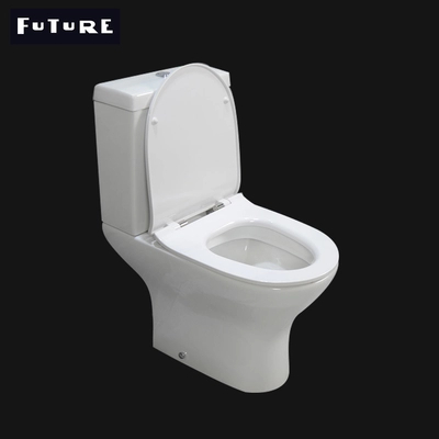 Two Piece Short Projection Rimless Toilet Washdown Flushing