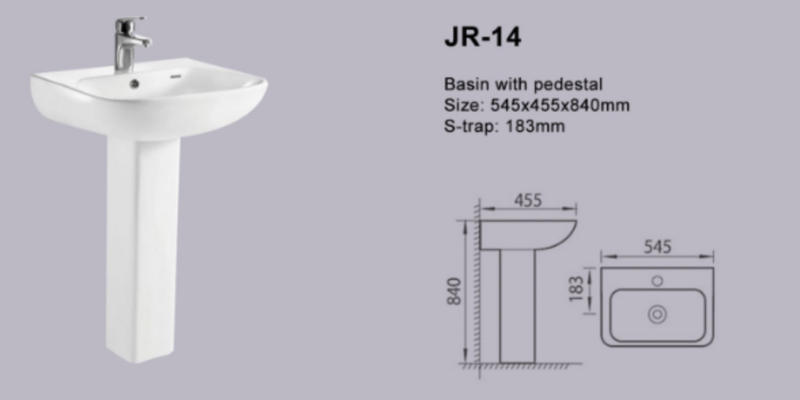 Sanitary Ware Modern Pedestal Basin White Sink