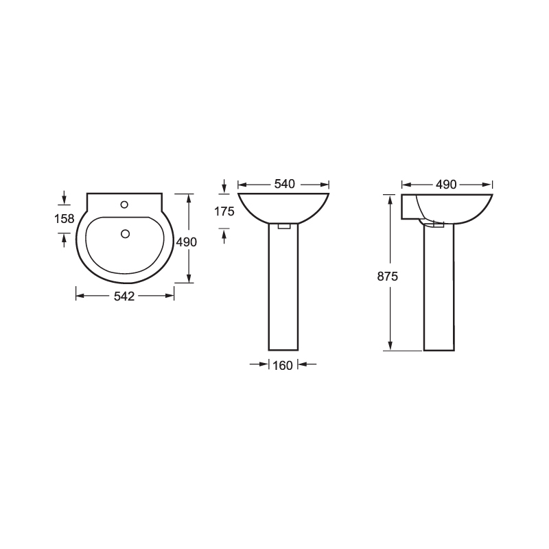 Full Pedestal Basin-FPB902