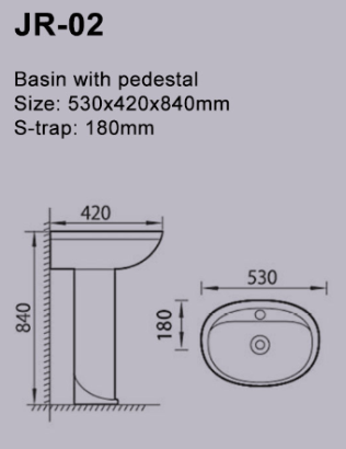 Bathroom Modern Pedestal Basin Single Hole Basin With Pedestal