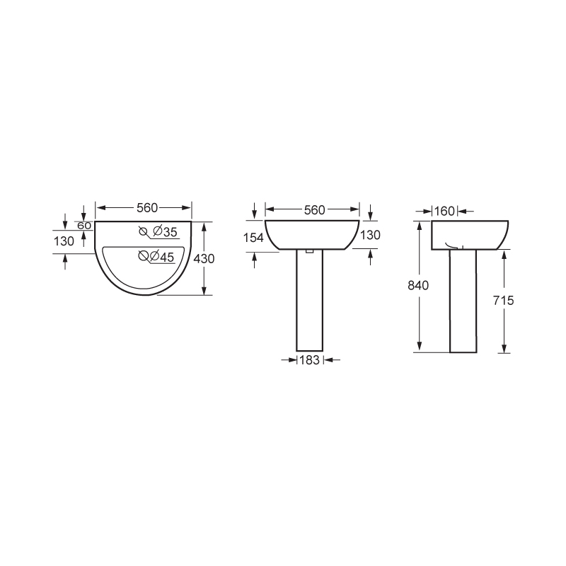 Full Pedestal Basin-FPB950
