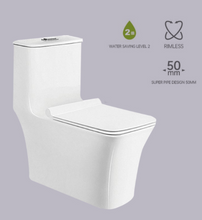 Water Saving Rimless Siphonic One Piece Toilet Super Pipe Design 50mm