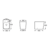 CE Square Short Projection Back To Wall Toilet 480mm Double Button Flushing