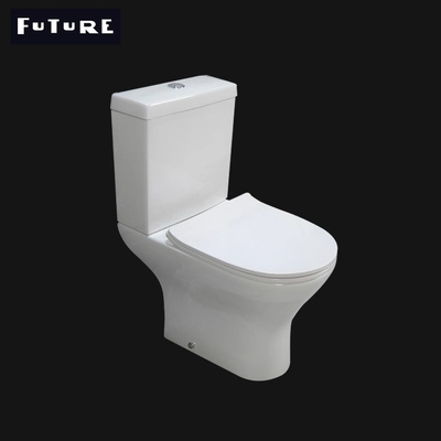 Two Piece Short Projection Rimless Toilet Washdown Flushing