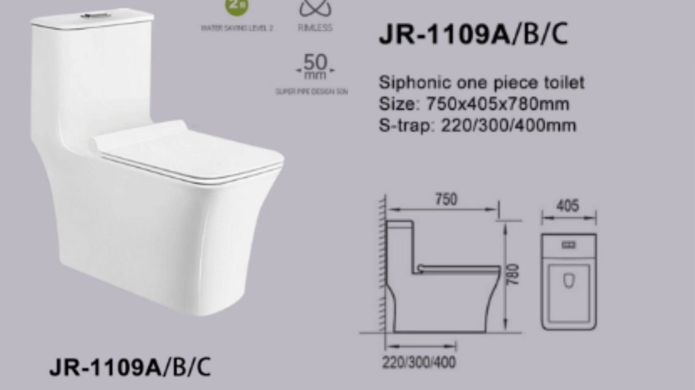 Siphonic One Piece Ceramic Water Closet With High Quality