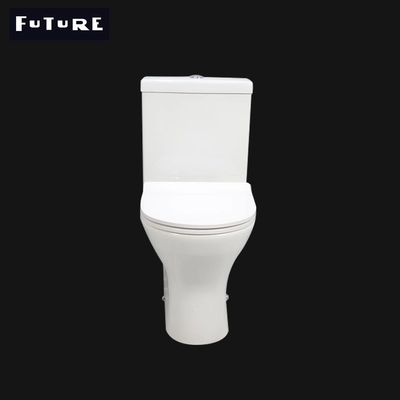 Two Piece Short Projection Rimless Toilet Washdown Flushing