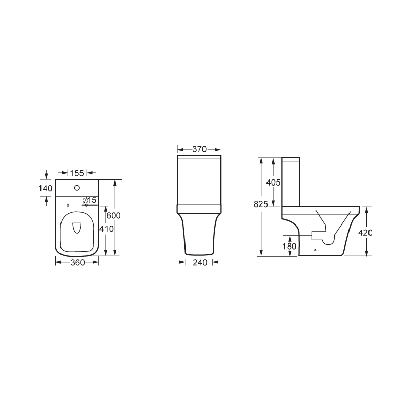 Wash Down Toilet WITH UF SEAT COVER --SD618C