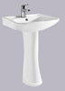 Modern Bathroom Pedestal Basin Hand Wash Wear Resistance