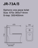 Water Saving Design Rimless Siphonic Dual Flush S-trap 300mm One Piece Toilet