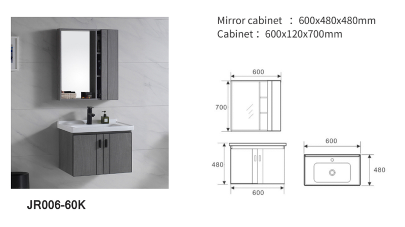 Single Hole Bathroom Wash Basin Mirror Cabinet White