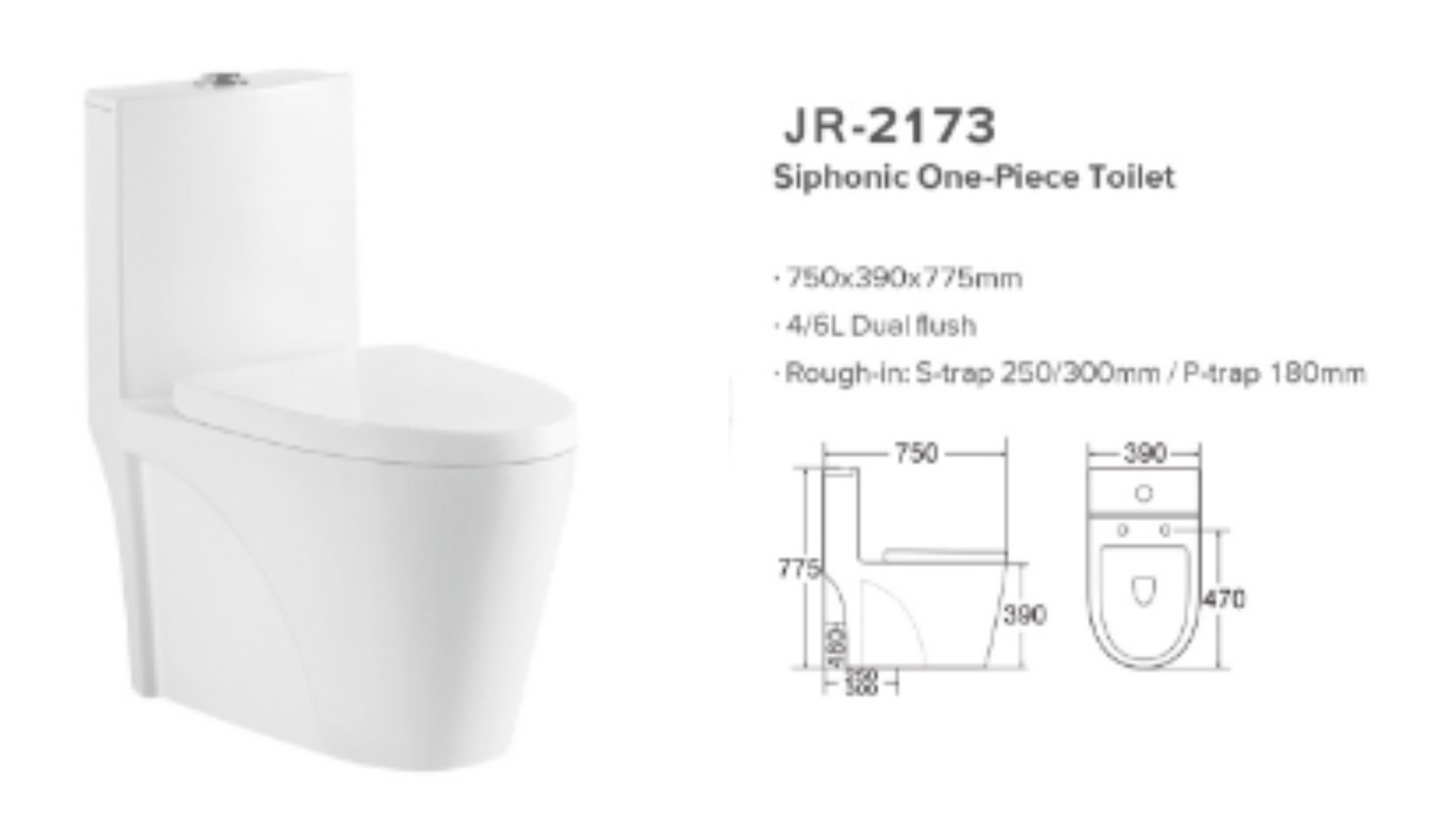 Environmental Siphonic One Piece Ceramic Water Closet With WARS Approved Flush Fitting