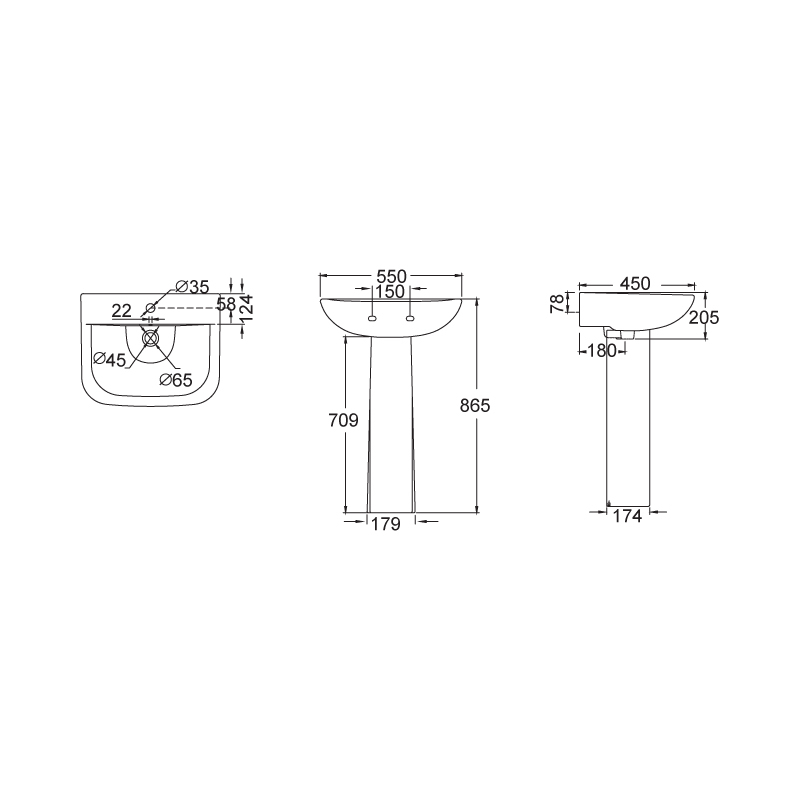 Full Pedestal Basin-FPB301
