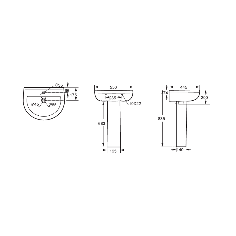 Full Pedestal Basin-FPB303